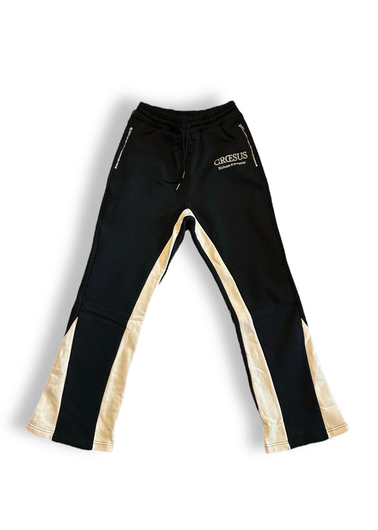 Cozy Flared Sweatpants (Black / Cream)