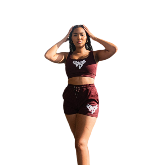 Women’s Summer Crop-Top Set (Russet)