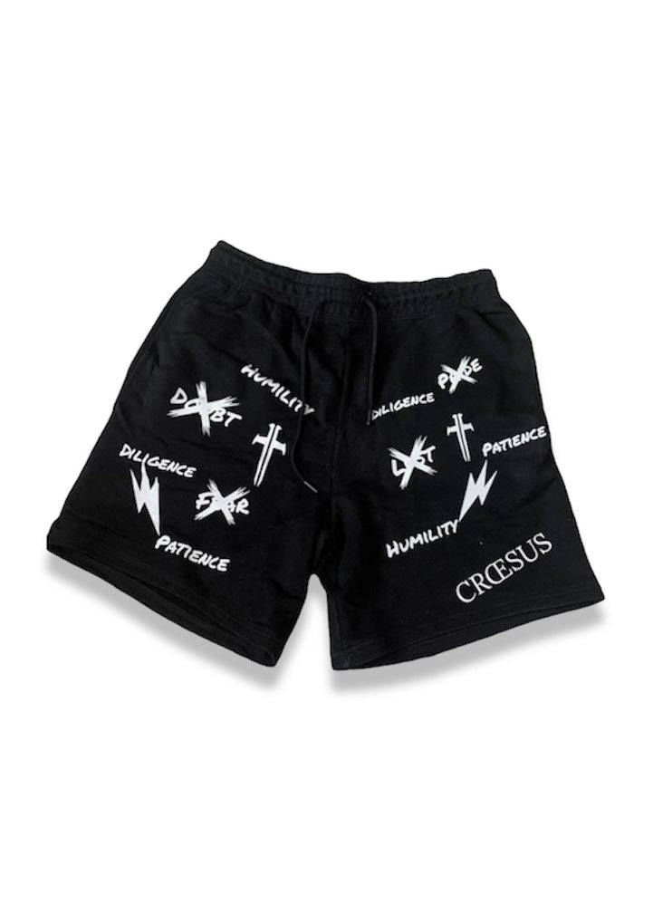 “Vices & Virtues” Sweatshorts (Black)