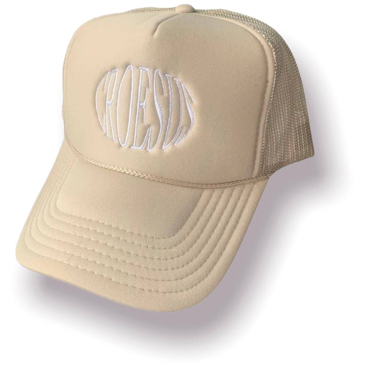 Trucker Hat (Tan) - The Croesus, Headwear, trucker-hat-brown-tan-1, Men's, Summer, Women's